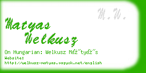 matyas welkusz business card